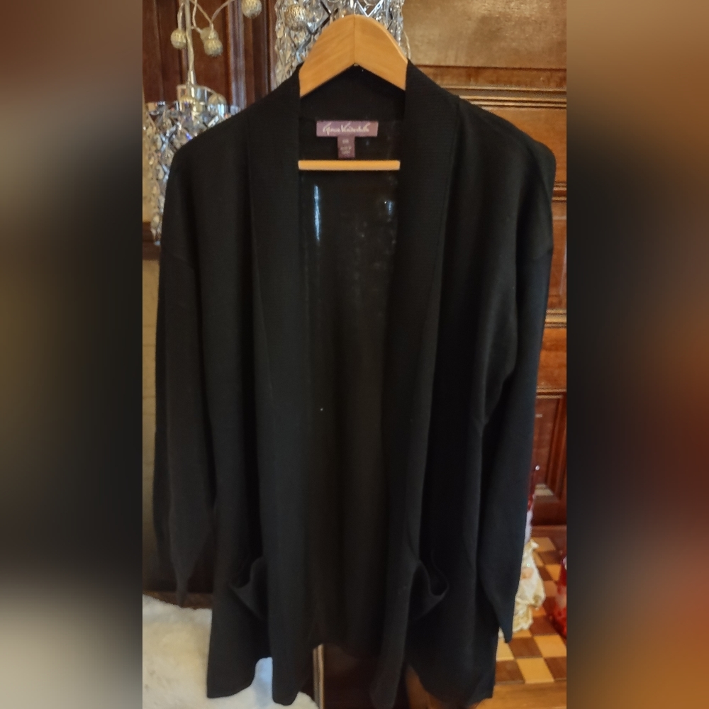 Gloria Vanderbilt Cardigan, Women's XXL, Other Sizes Avail. Black NWT.